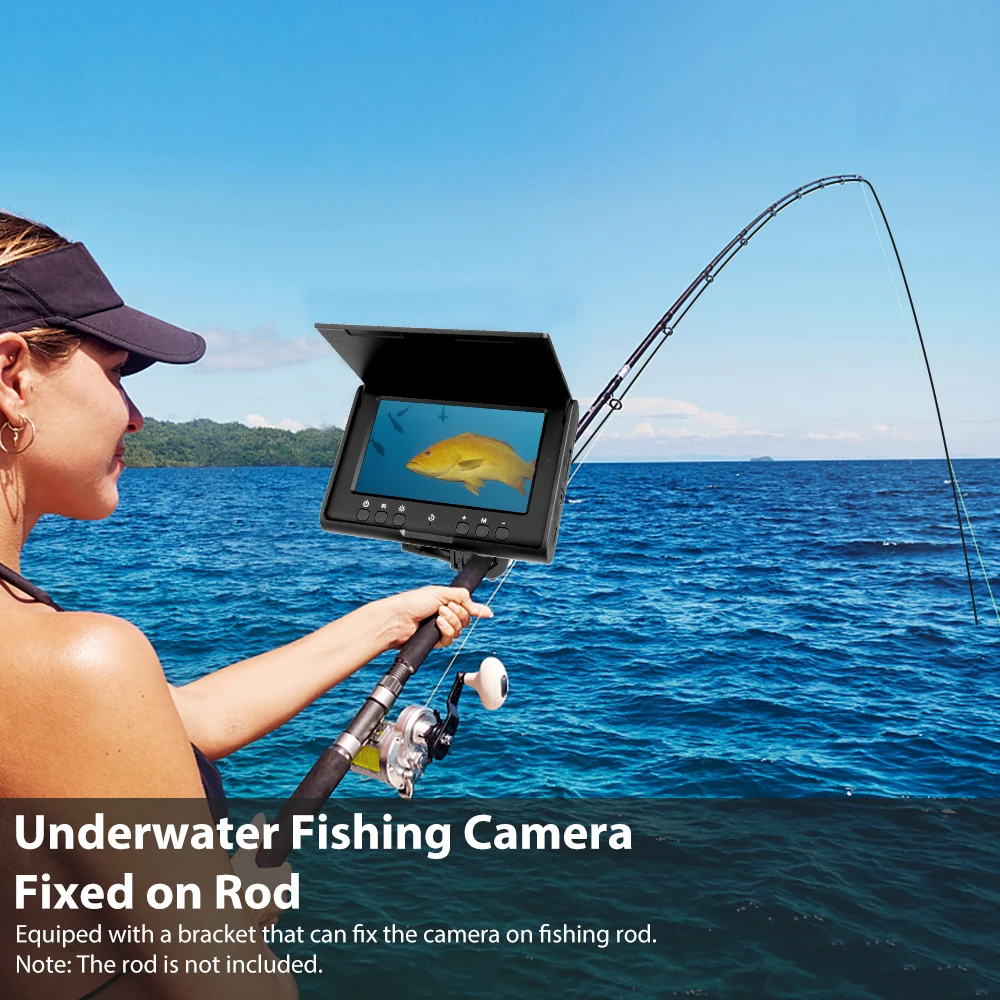 Imagem -05 - Portátil Underwater Fish Finder com Cabo Câmera de Pesca Fixo na Rod Lake Ice Pesca Leds ir 1000tvl Ip68 15m 43 em