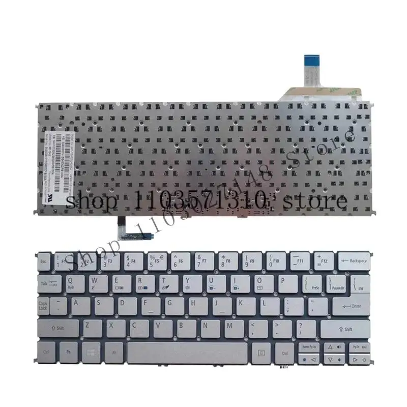 

& Keyboard FOR ACER S7 S7-191 S7-192 US Silver laptop keyboard With backlight #