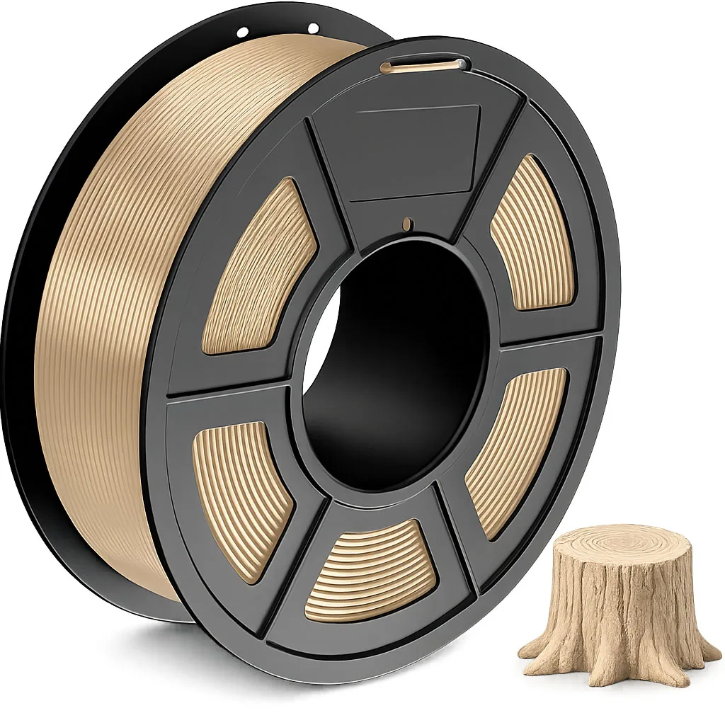 Wood Color PLA 3D Printer Filament 1.75mm Dimensional Accuracy +/- 0.02mm 250g Neatly Wound for 3D Printing