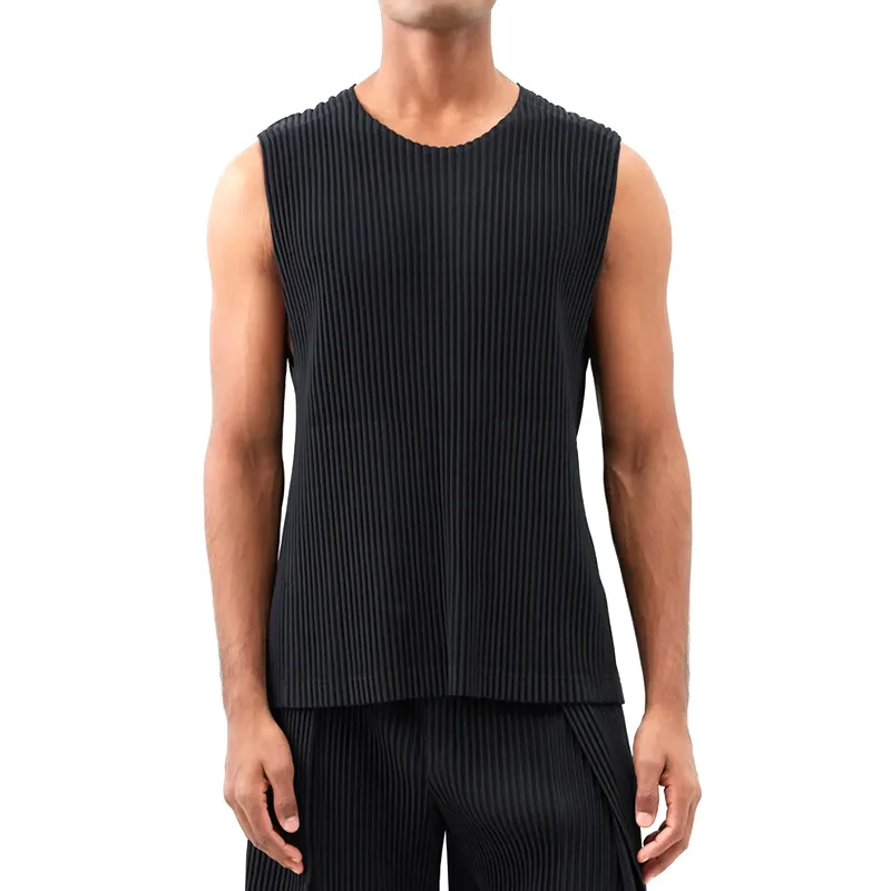Miyake 2026 Japanese Premium Classic Pleated Basic Undershirt Vest for Men, Model JE157