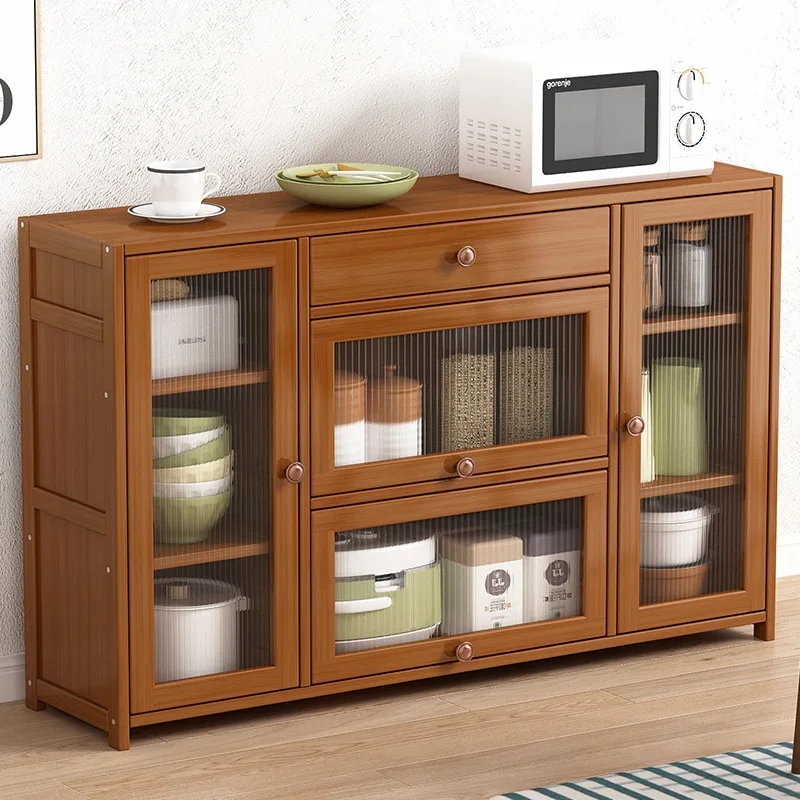 YFY household modern simple solid wood multi-layer side cabinet  storage multi-functional floor-to-ceiling indoor  storage