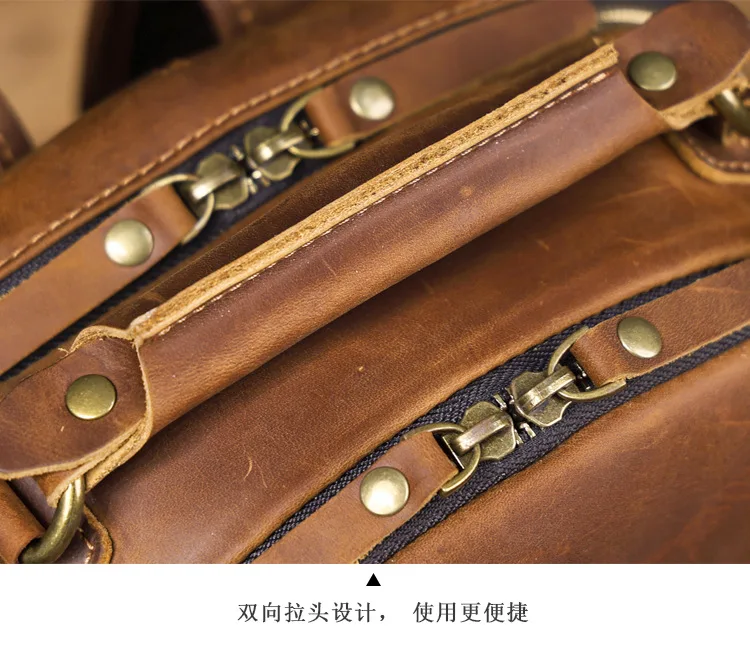 PNDME Vintage Crazy Horse Rindsleder Herrenrucksack mit großem Fassungsvermögen, lässiger Designer-Handtaschenrucksack aus echtem Leder für Damen, Reiserucksack. – Detail 17
