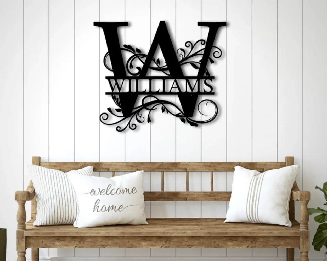 Personalized Family Metal Housewarming Monogram Sign Door Hanger Customized Last Wall Art Wedding christmas