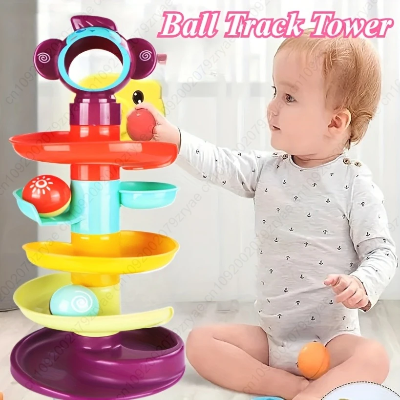 Tour à boules roulantes en spirale colorée, piste amusante d'apprentissage précoce, cadeau parfait pour les anniversaires, Halloween, Noël et cadeau de vacances