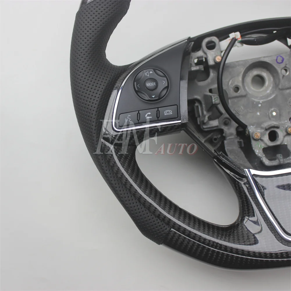 Replacement Real Carbon Fiber Steering Wheel with Leather for Mitsubishi Outlander 2016-2021 ASX Eclipse Cross