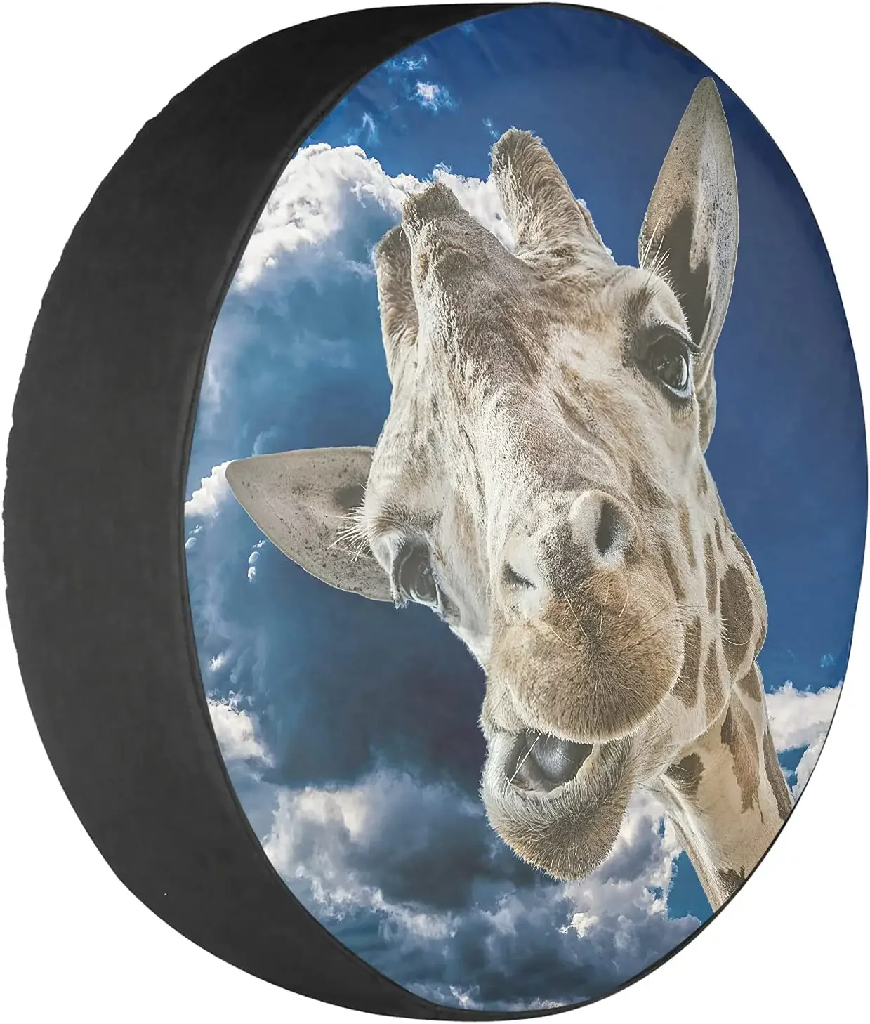 Funny Giraffe Spare Tire Cover Waterproof Dust-Proof Wheel Protectors for SUV RV Trailer Camper Universal Wheel Tire Cover