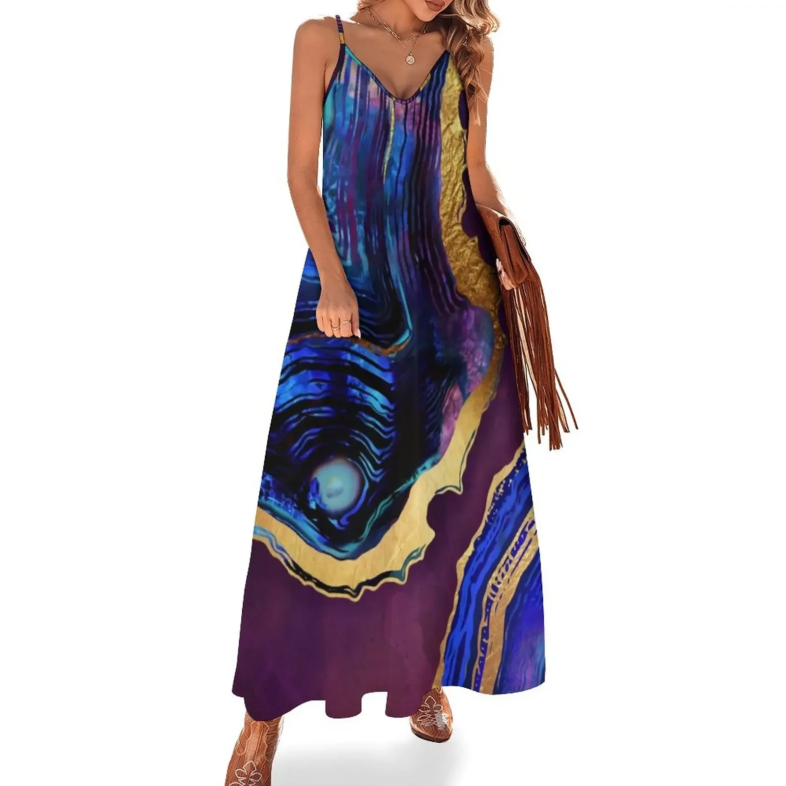 

Agate Abstract Sleeveless Dress women clothing 2024 new arrivals Woman clothing Party dresses