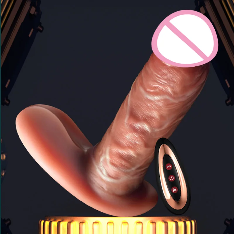 

Remote Control Silicone Realistic Huge Dildo Insert Anal Vagina Retractable Heated Penis Vibrator Dick Adult Sex Toys For Female