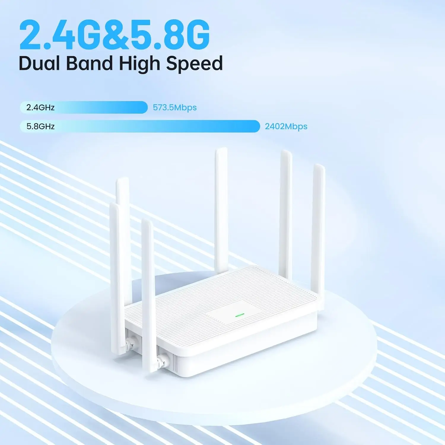 UeeVii WR3000K WiFi6 AX3000 ワイヤレスルーター デュアルバンド 6アンテナ ギガビットポート MESH WPS搭載 効率的な冷却機能付き ホームAP用