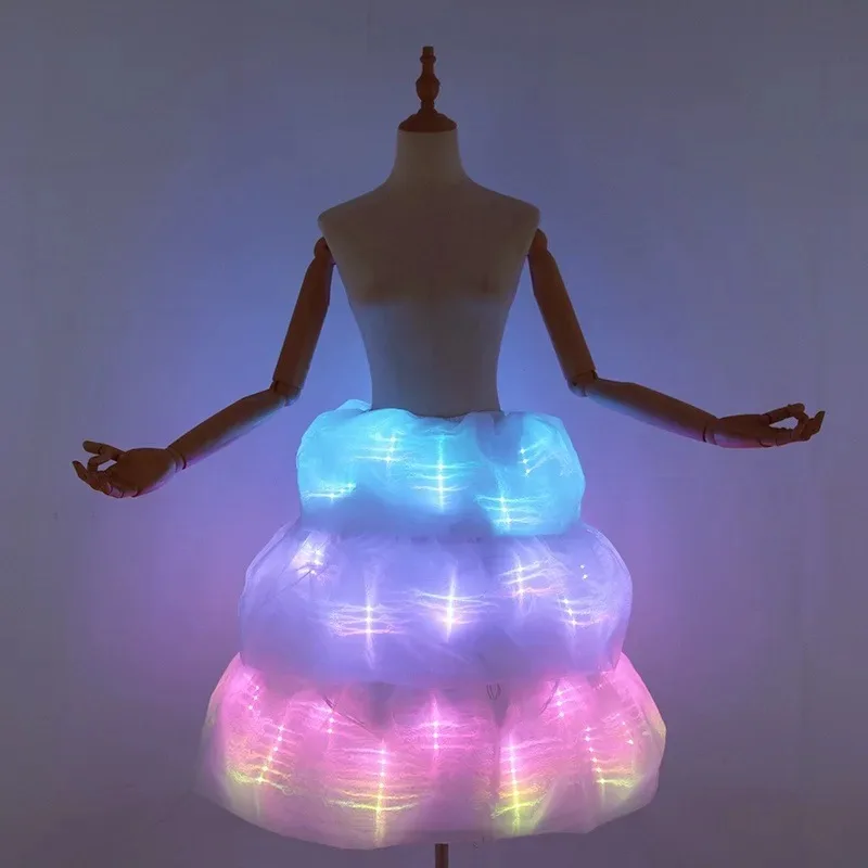 

LED Light up Bubble Skirt Women Luminous Rave Wear Halloween Carnival Costume Ballet Gogo Dancer Outfit 2026 New Show
