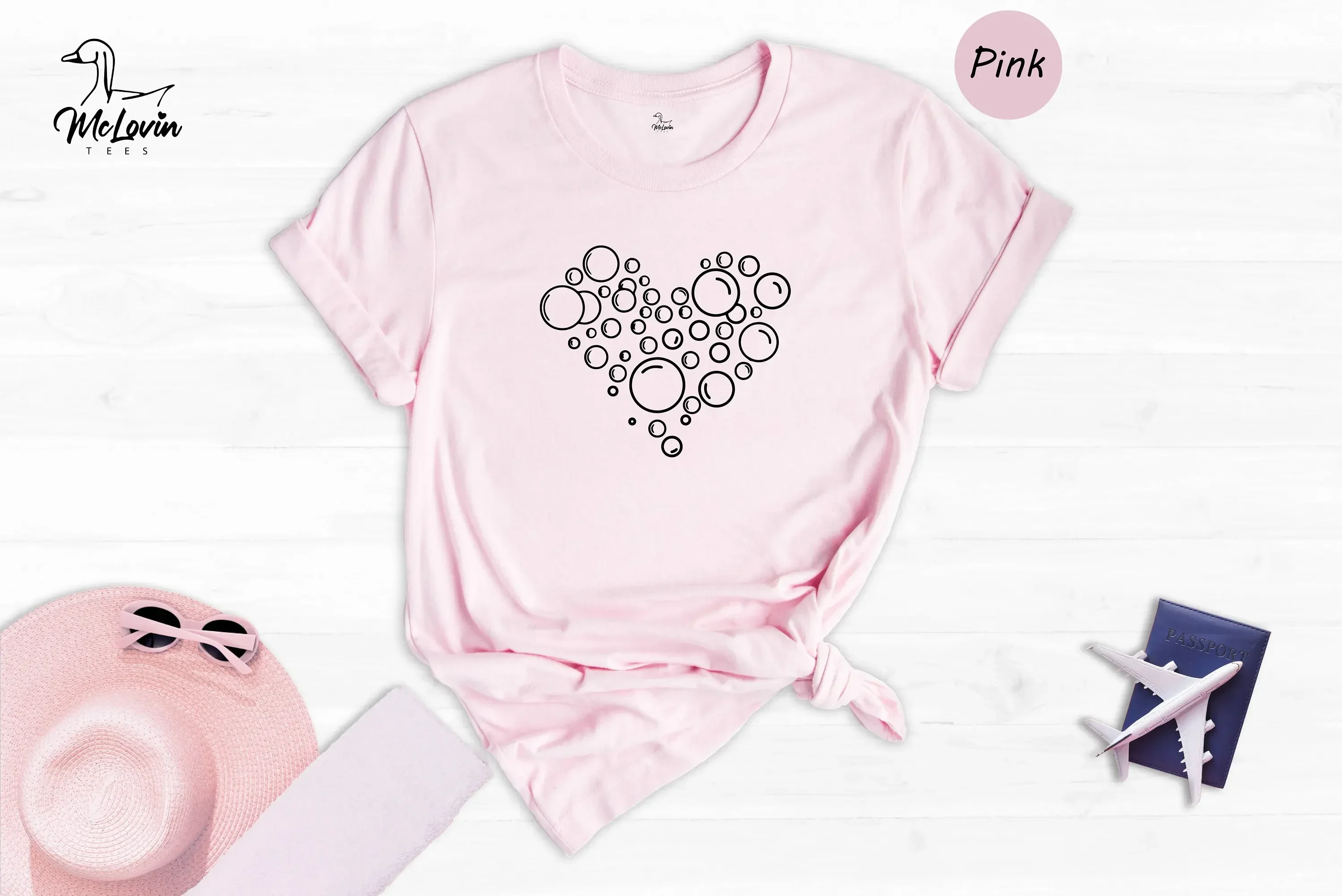 Bubbles Heart Shape T Shirt Cute Birthday Blowing Girl Soap Bubble