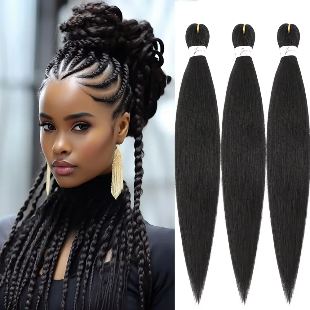 Pre Stretched Braiding Hair Soft Yaki Synthetic Crochet Hair Jumbo Easy Braids Extension EZ Hair Bundle