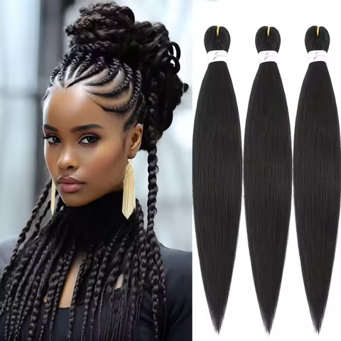 Pre Stretched Braiding hair Soft Yaki Synthetic Crochet Hair Jumbo Easy Braids Extension EZ Hair Bundle