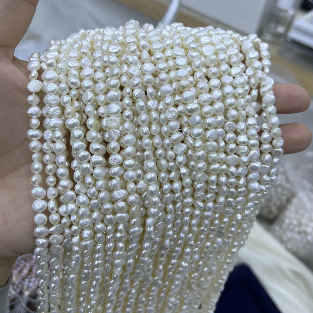 

4-5mm AA Fine Natural Freshwater Irregular Orange White Purple Pearl Bead Jewelry Make DIY Necklace Bracelet Accessories Wedding