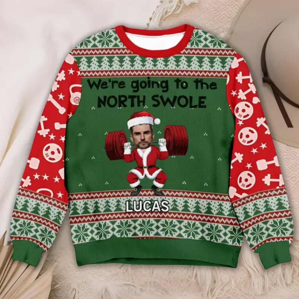 

Winter Santa New Ugly sweater Fashion crew neck jumper 3D Long sleeved men's and women's sweatshirts Holiday casual Christmas Gi