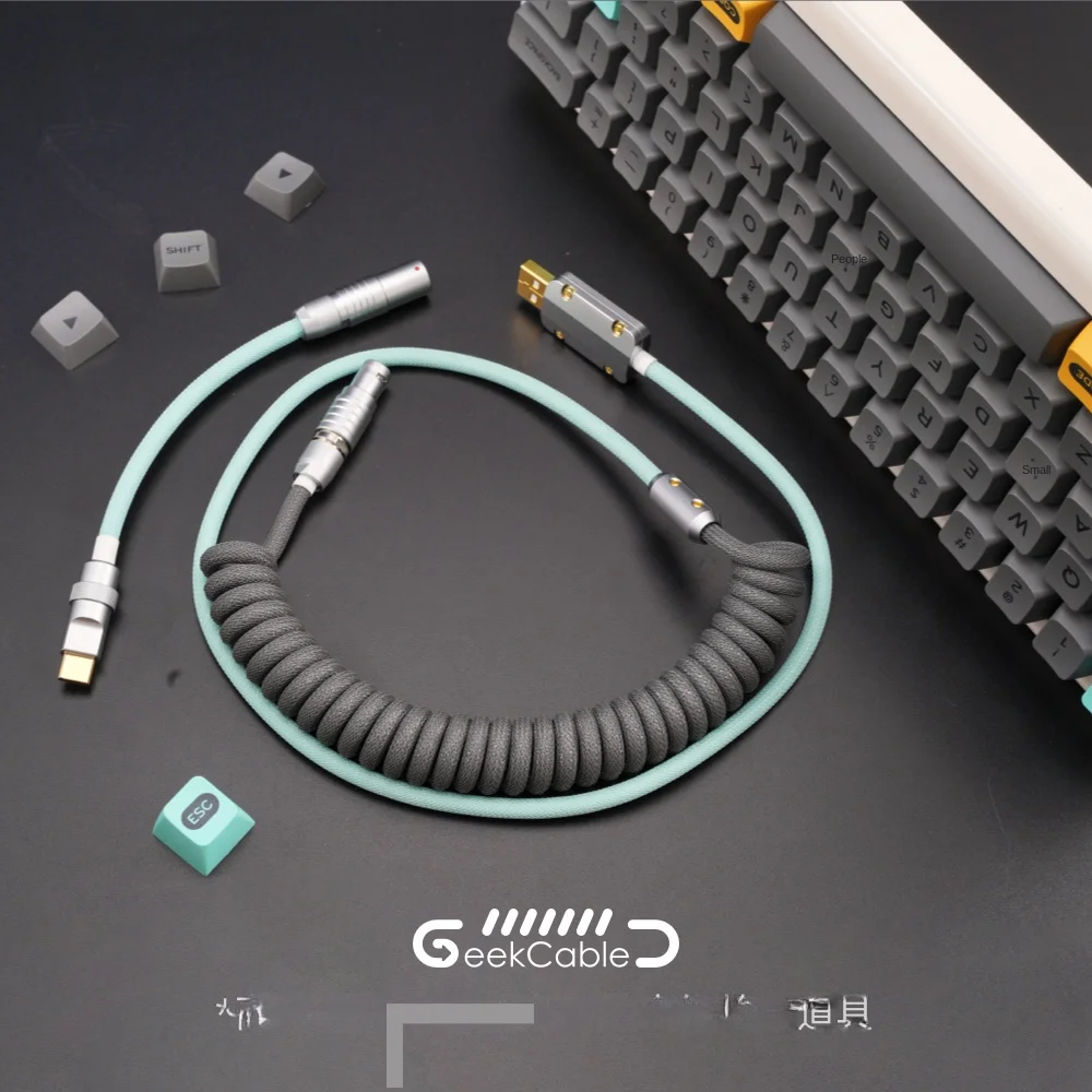 

Spot GeekCable custom mechanical keyboard data cable MelGeek cooperation keycap cable mojo60 label