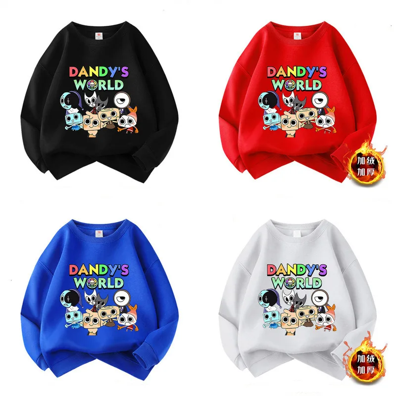 Dandy's World Hoodies Spring And Winter Sweatshirt Keep Warm Hoodie Sweatshirt Cartoon Dandy's World Costumes For Kids Girls