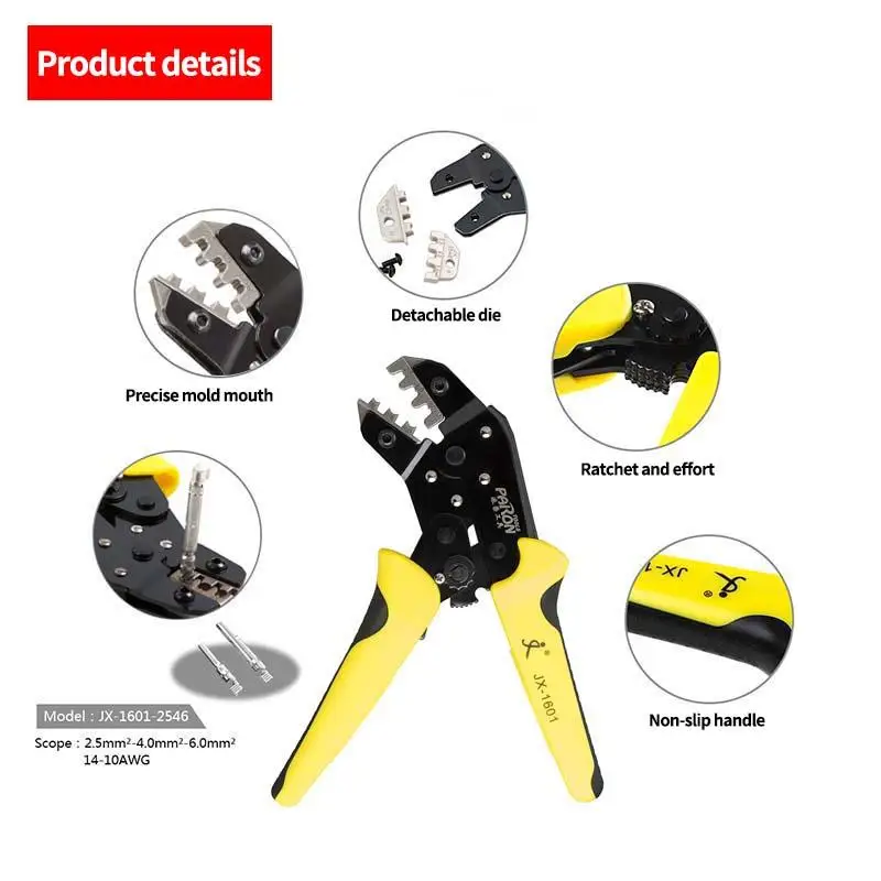 

Steel Electric Wire Crimper Portable Handheld Professional Ergonomic Repairing PP Terminal Crimping Pliers Tools