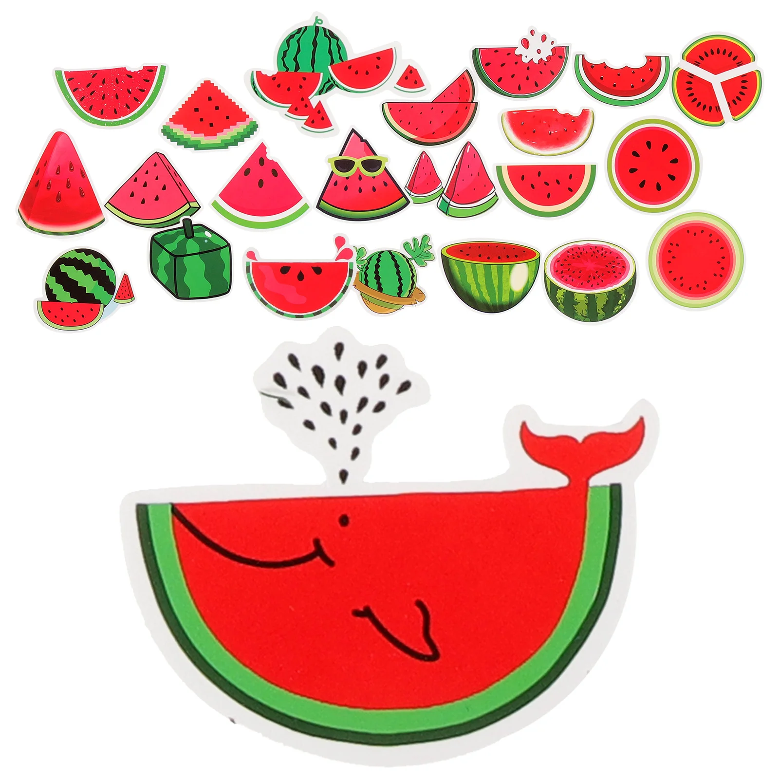 

50 Pcs Stickers Watermelon Birthday Party Decoration Summer Themed Decorations Fruit Circle Small Colorful Favors Child