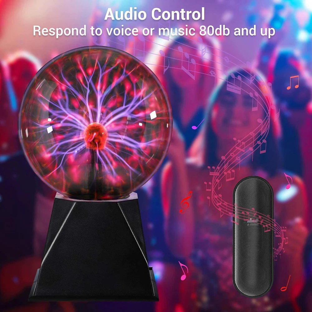 Lâmpada de bola de plasma elétrica com sensor de som de toque 4/5/6/8 polegadas adereços para festa de aniversário