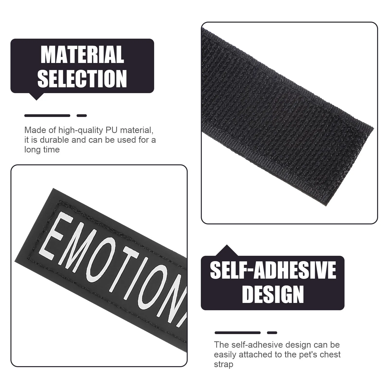 

Pet Chest Harness Straps Decorative Patches For Dogs Reflective Vest Accessories Self-Adhesive Clothing Labels Outdoor