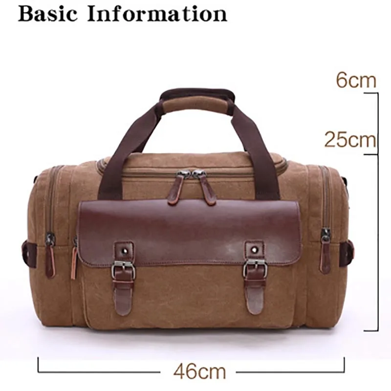 Imagem -03 - Canvas Leather Travel Bolsa For Homem Shoulder Handbag Crossbody Hand Bolsa Bagagem de Grande Capacidade Mulheres Storage Duffel Bags Novo