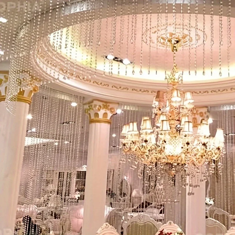 2/5m acrylic transparent octagonal chain beads crystal-proof lighting accessories hanging holiday party home decoration