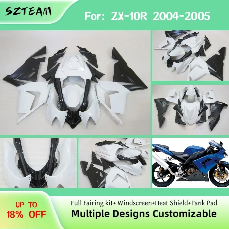 For Kawasaki Ninja ZX10R 2004 2005 ABS Parts Fairings ZX-10R 04 05 100% Fit Full Motorcycle Fairing Kit