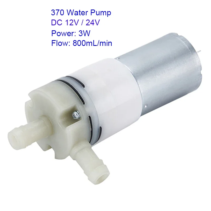 DC 12V24V Small 370 Water Pump Low Noise Large Water Flow 0.8L/min For Handheld Oxygen Injector Dental Scaling Water Pump