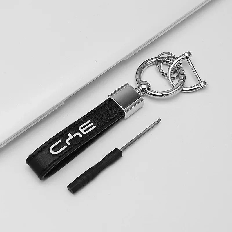 Suede Leather Key Ring Holder For BYD Dolphin Seal Atto3 Han Tang Song Yuan BYD Logo Luxury Men Women Car Key Organizer Accessor