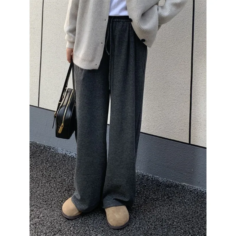 Deeptown Casual Baggy Pants Women Sport Japanese Style High Waist Wide Leg Sweatpants Joggers Streetwear Basic Straight Trousers