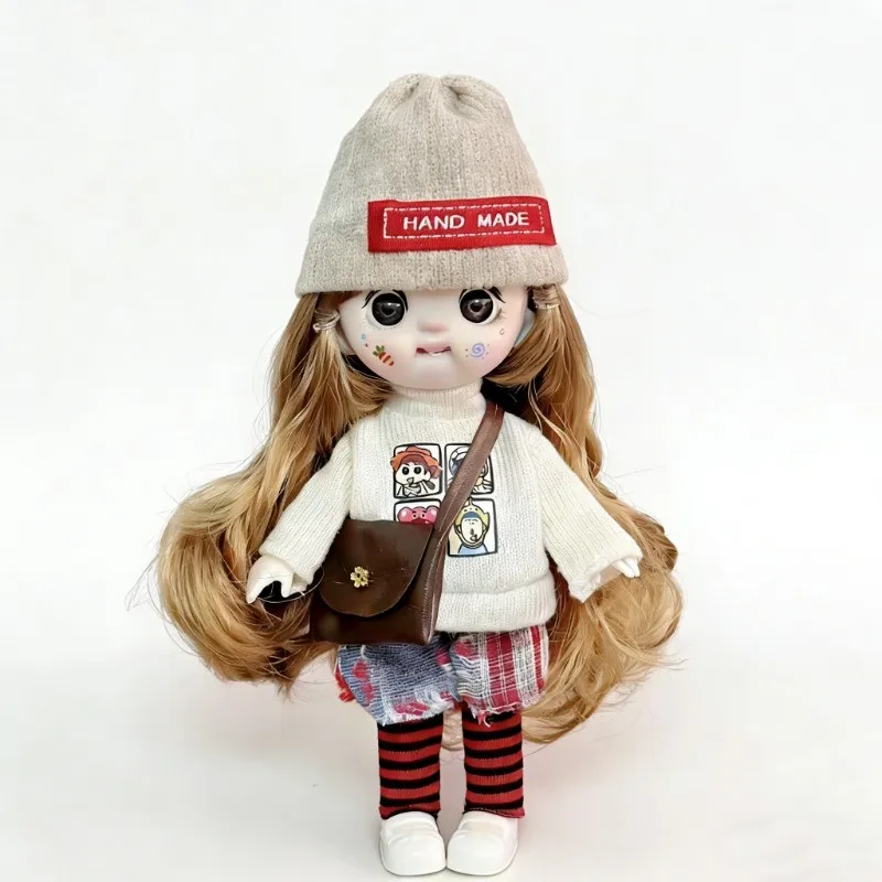 16cm Doll and Clothing 3D Simulation Eye Movement Multi Joint DIY Changing Hinge Toy