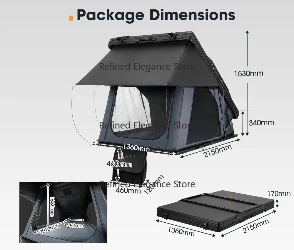 Quick Set up Waterproof Car Hardshell Rooftop Tent Triangle Hard Shell Roof Top X-frame Tent for Outdoor Camping And Travel