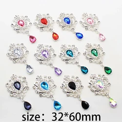 Squisito 10 pezzi 32 * 60mm pendente a fondo piatto lucido placcato argento fai da te per feste di festa, accessori di gioielli per abbigliamento da sposa