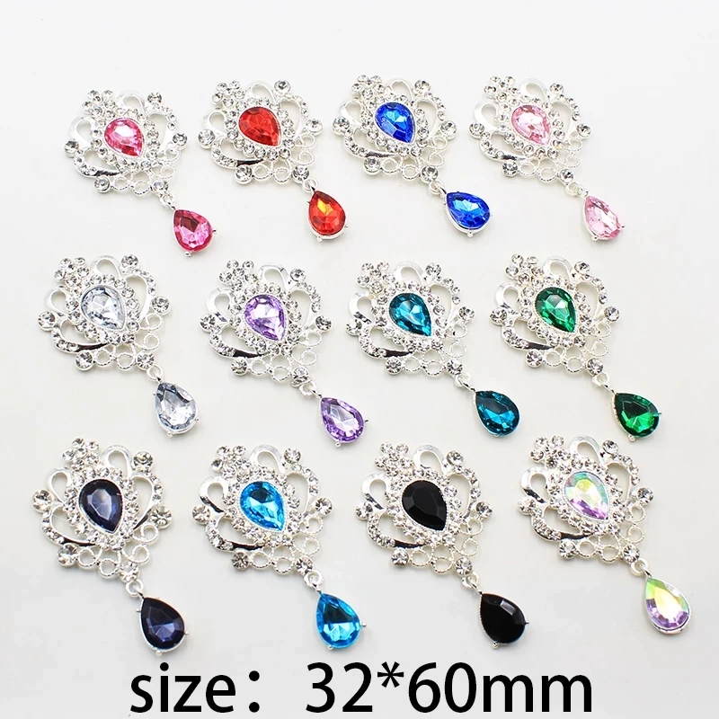 Exquisite 10Pcs 32*60mm Shiny Flat Bottom Pendant DIY Silver Plated For Holiday Parties, Wedding Clothing Jewelry Accessories