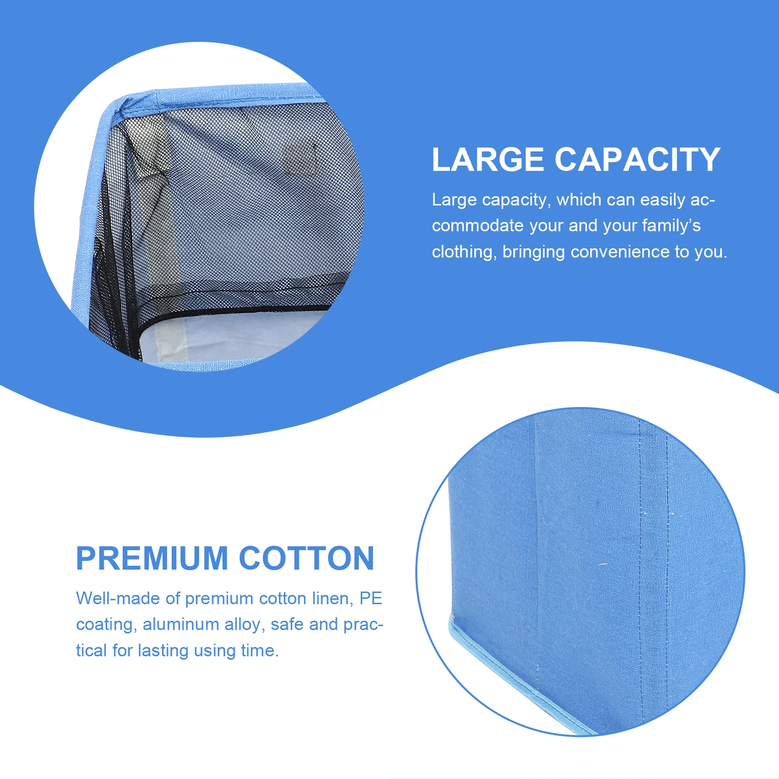 

Large Capacity Foldable Laundry Hamper Clothes Storage Basket With Handle For Bedroom Home Dorm Heavy Duty Cotton Linen Pe