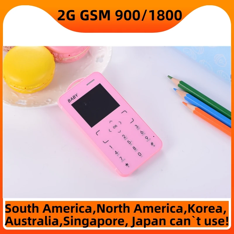 Unlocked Super Mini Card Mobile Phone 1.77 Inch 2G GSM Single SIM MP3 Telephone Bluetooth Dialer FM Blacklist Student CellPhones