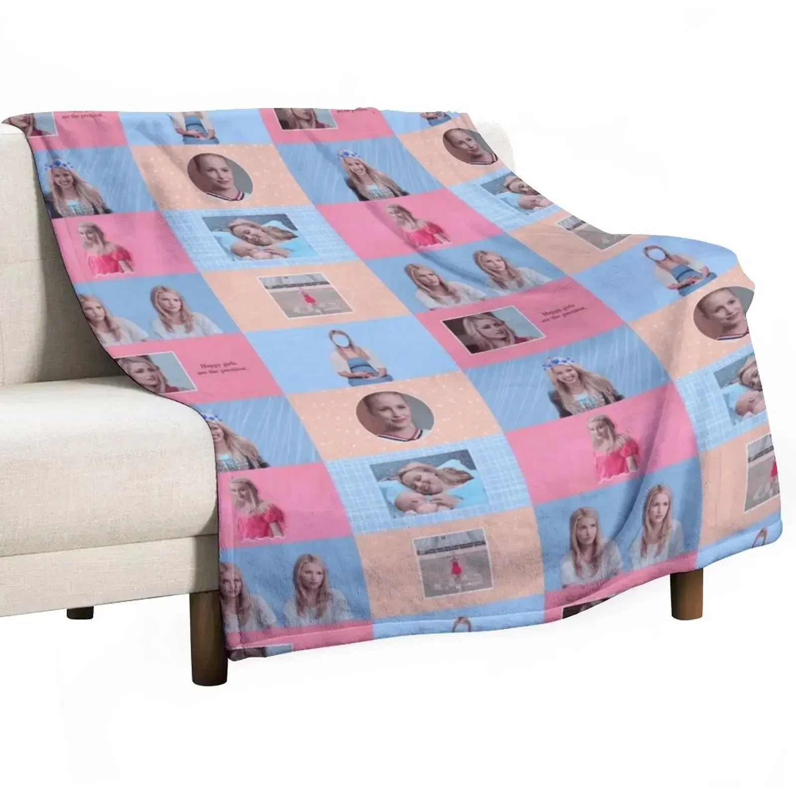 New Quinn Fabray Graphic Edit Throw Blanket Plaid Custom Cute Flannels Blankets