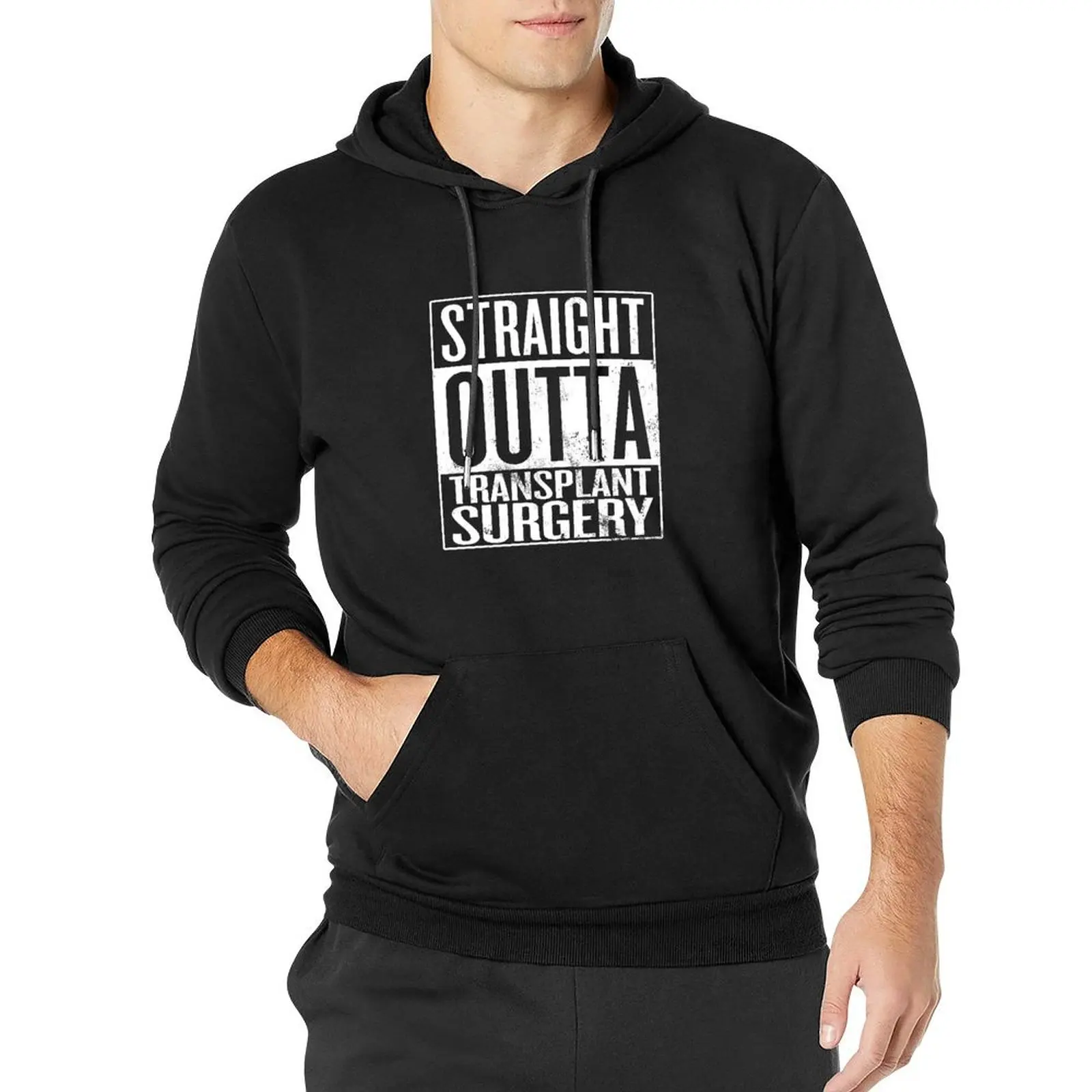

Straight Outta Transplant Surgery Pullover Hoodie korean style clothes autumn hooded shirt men's winter sweater men's hoodies
