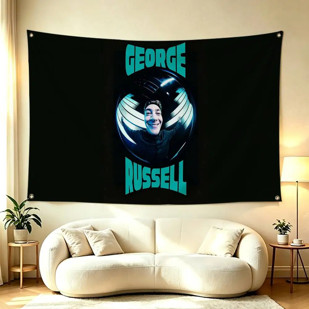 Racing Driver George Russell  Flags Wall Hanging Tapestry Outdoor Garage Room Decorative flag Background Blanket
