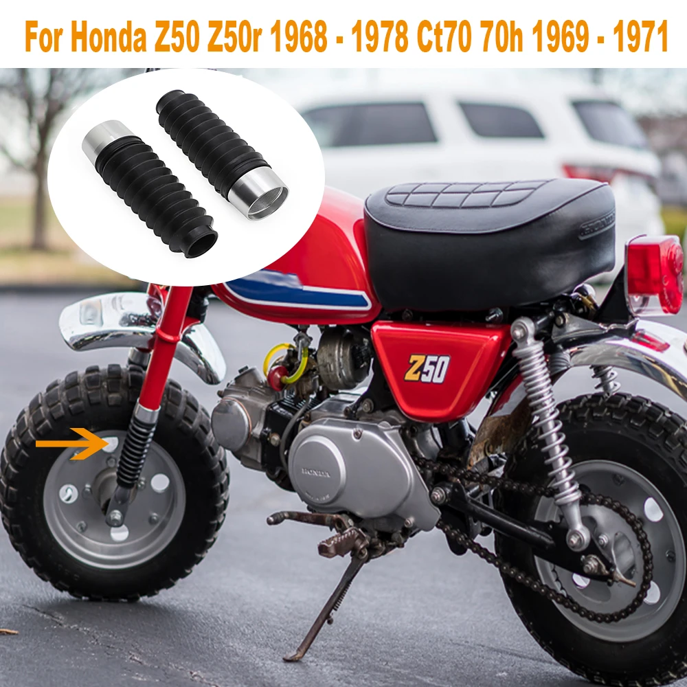 For Honda Z50 Z50r 1968 - 1978 Ct70 70h 1969 - 1971 2Pcs Fork Boots Aluminum Fork Cap Cover Gaiters Gators Boots Shock Protector