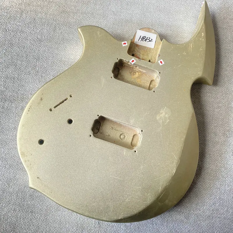 Guitarra Elétrica Corpo Com Tintas, Mão Esquerda, Danos De Madeira, DIY Peças Da Guitarra, Cor Metálica, Substituir Em Forma, HB132