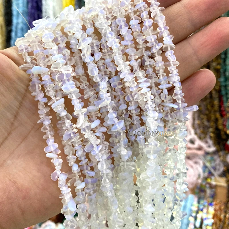 Großhandel 30 Zoll 3-5mm Unregelmäßige Naturstein Kanada Grüner Jaspis Jade Zwischenperlen für Schmuckherstellung DIY Armband Zubehör – Detail 10