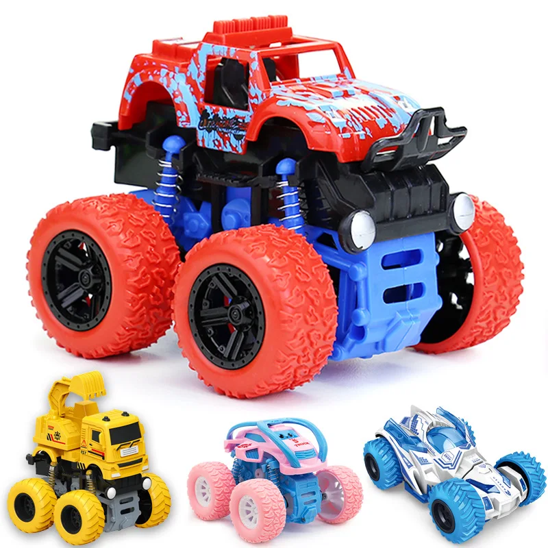 Child Toy Car Four Wheel Drive Rotate Inertia Trick SUV Engineering Vehicle Excavator Model Toy Car Model Die Cast Toys Boy Gift