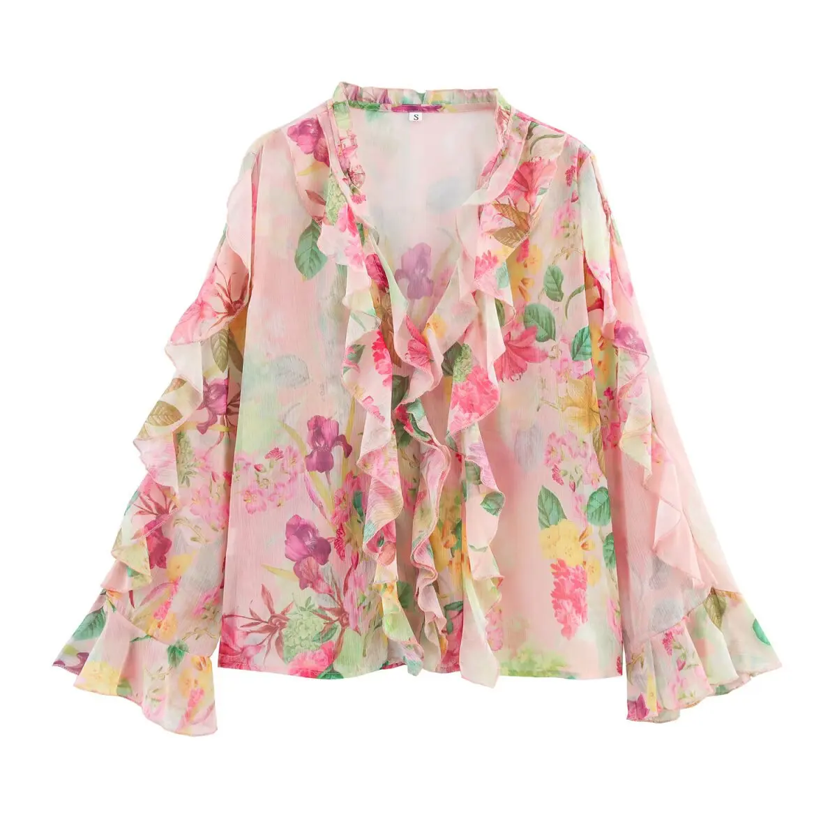 

French 2025 spring new style fashionable loose casual design fresh and sweet niche shirt top