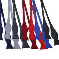 Self Bow Tie Men Adjustable Silk Satin Bowtie Solid Color Classic Business Neckwear Butterfly Wedding Party Suit Accessories Tie 5