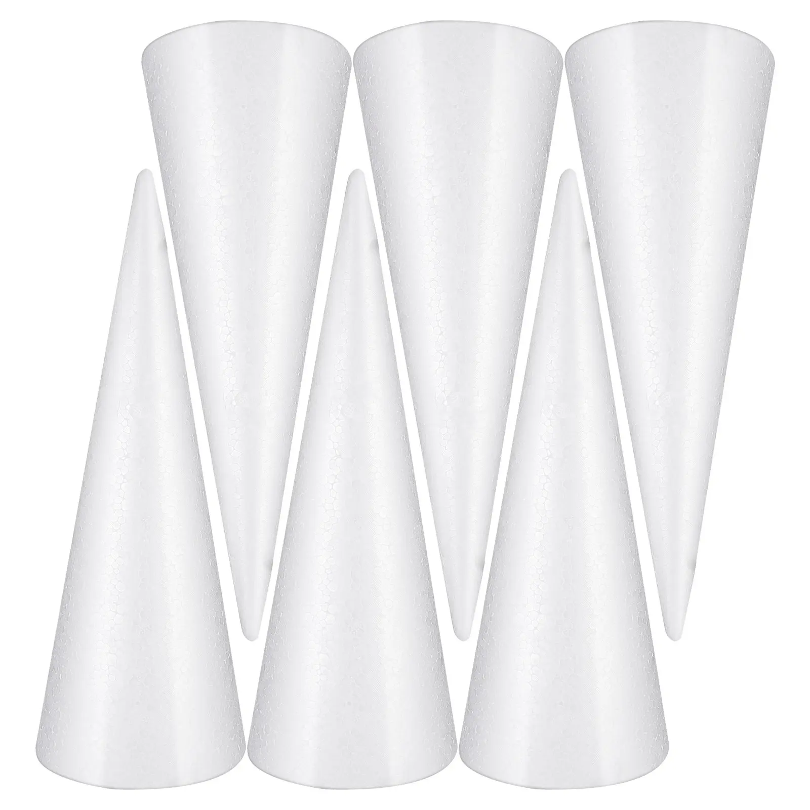 6 Pcs Christmas Foam Craft Shapes Cone Forms Tree DIY Ornaments Cones Ball Crafts Supplies Decoration