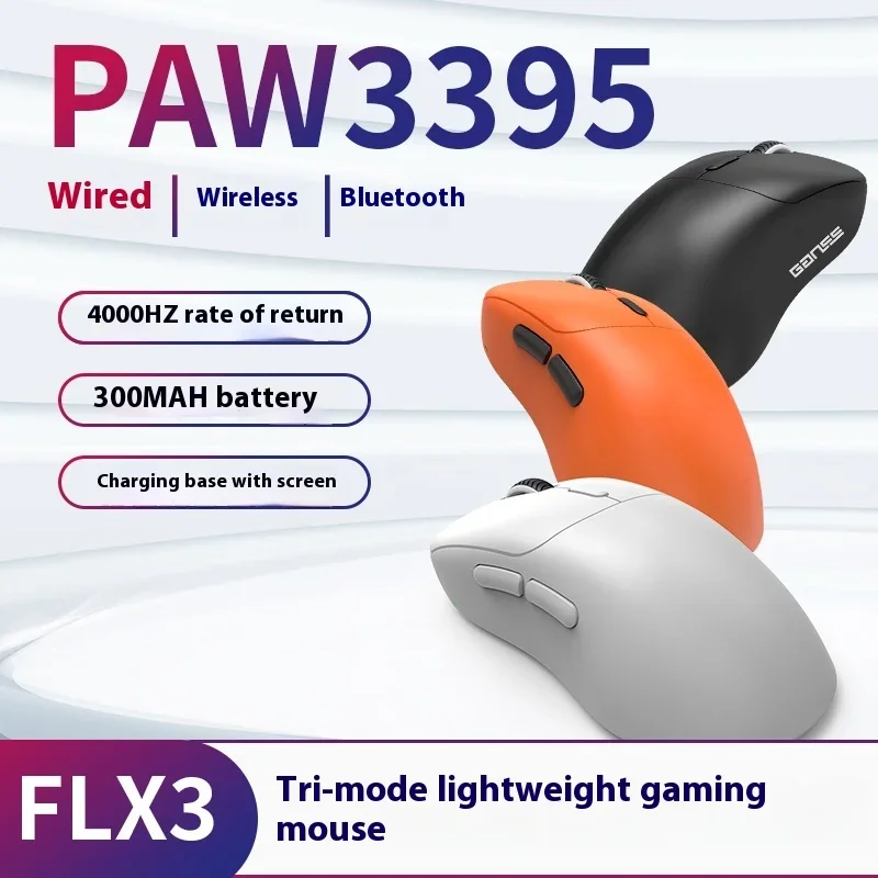 Imagem -02 - Ganss Flx3 Mouse sem Fio Mode Sensor Paw3395 Leve Rgb Ergonômico Office pc Gamer Mac Win Presentes sem Fio 4k