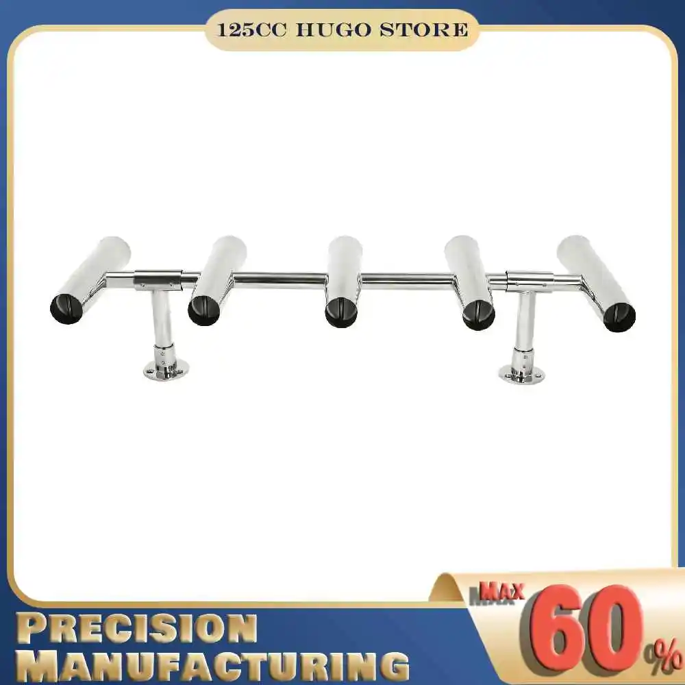 

﻿ Fishing Rod Holder 5 Tube Stainless Steel Fishing Rod Rack Organizer Deck Mount Boat Fishing Pole Holder
