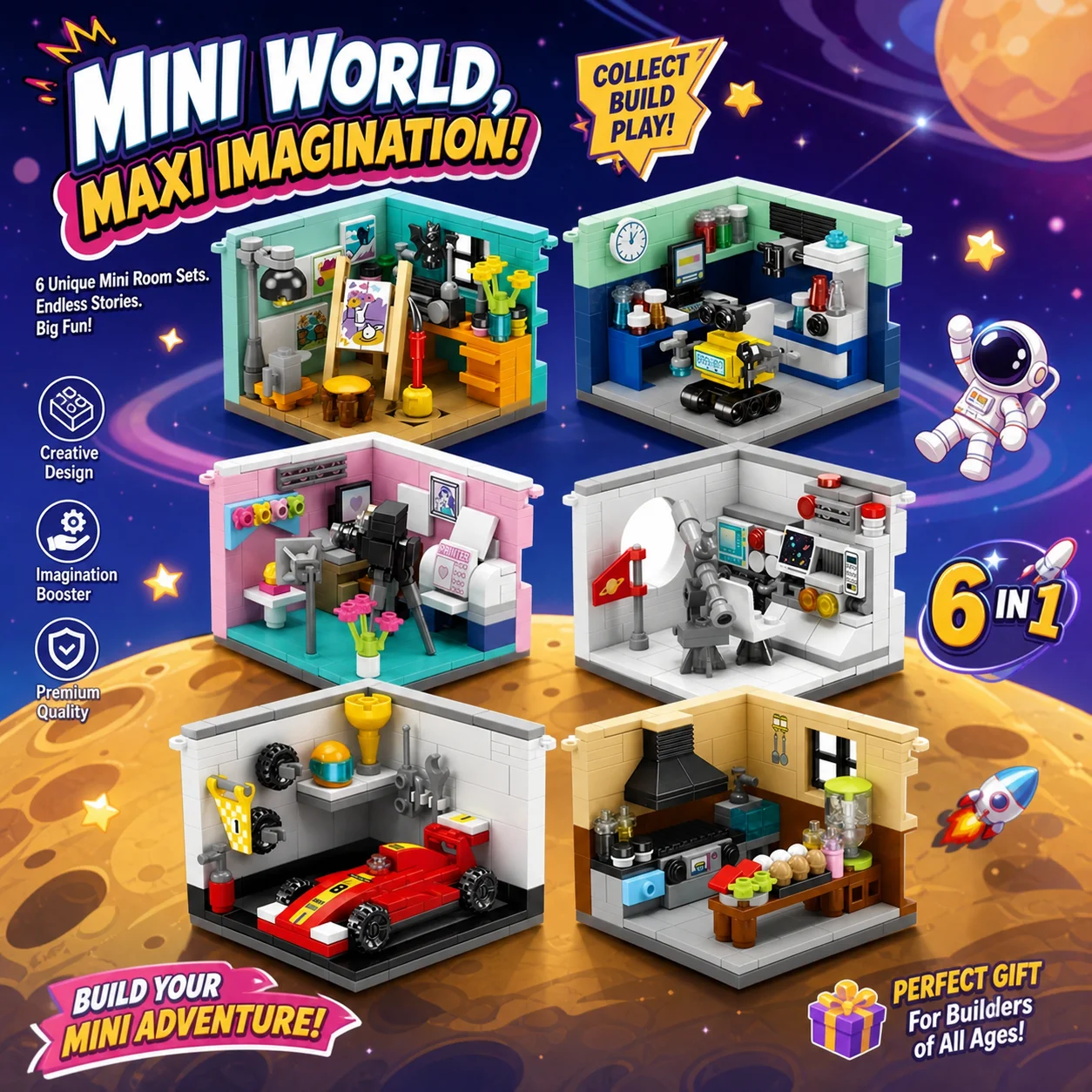 New Dream House Racer Car Doctor Painter Musician Scientist Pastry Chef Cameraman Astronaut Building Blocks Kit Brick Toy Model